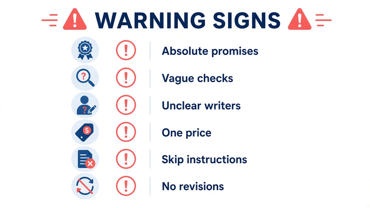 Originality Guarantees in Assignment Services Explained 5 Checklist of warning signs when evaluating originality guarantees from custom assignment writing services
