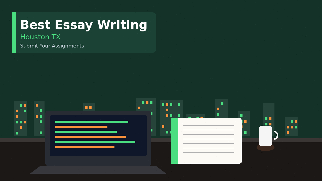Green-accent academic desk for Houston TX best essay writing help