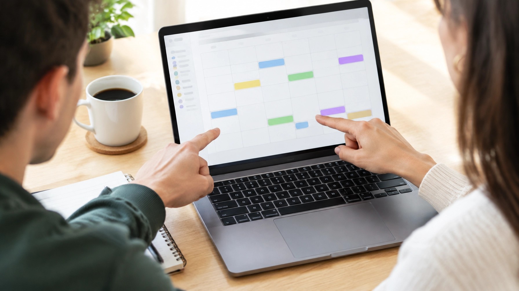 Pricing at Submit Your Assignments: How We Quote Your Order 2 Student and academic support advisor reviewing a split payment schedule together on a laptop at a sunlit desk